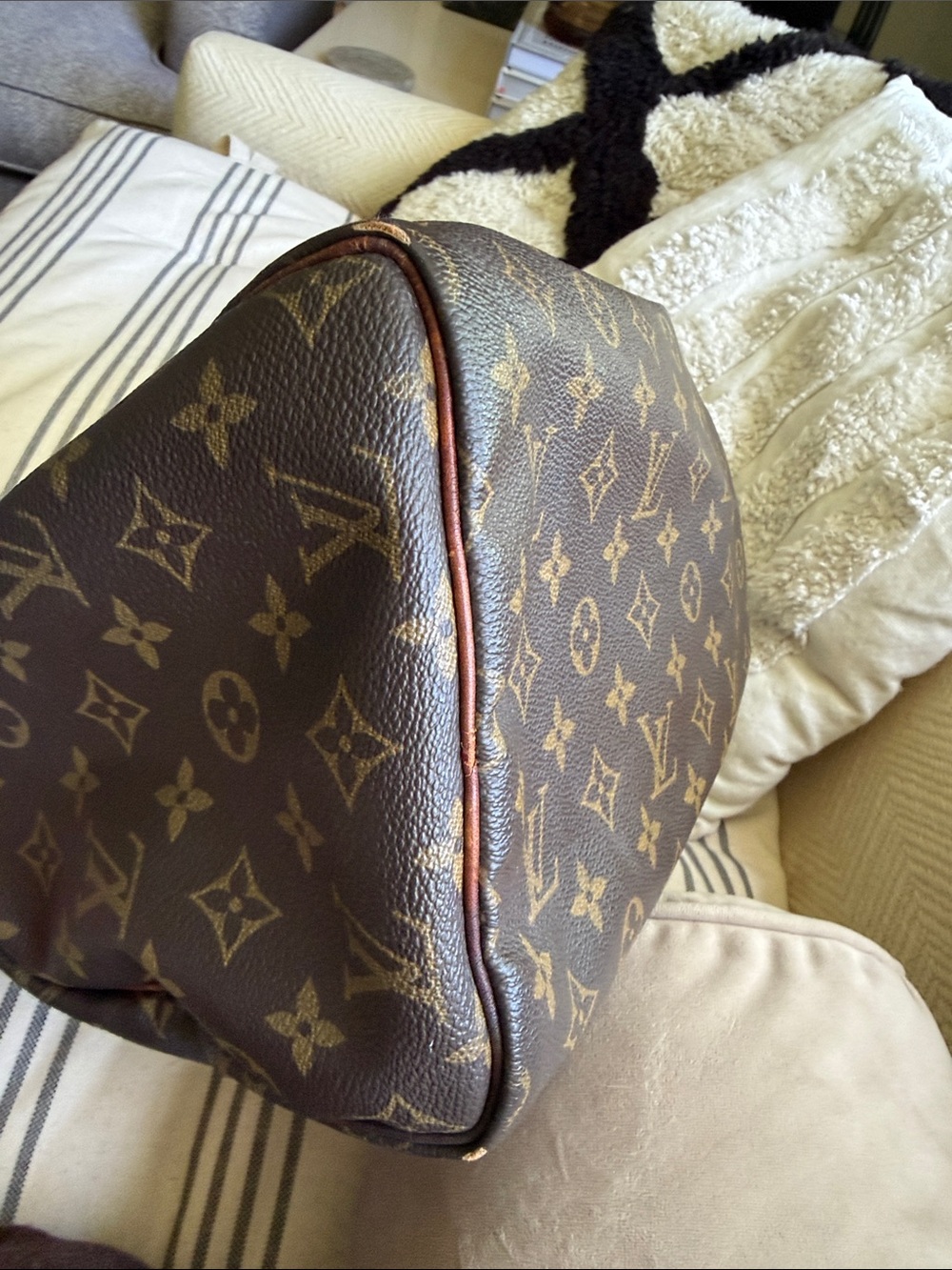 LOUIS VUITTON Speedy 30 Monogram Satchel Duffel Bag Vintage, free COA & twillies - Picture 14 of 16